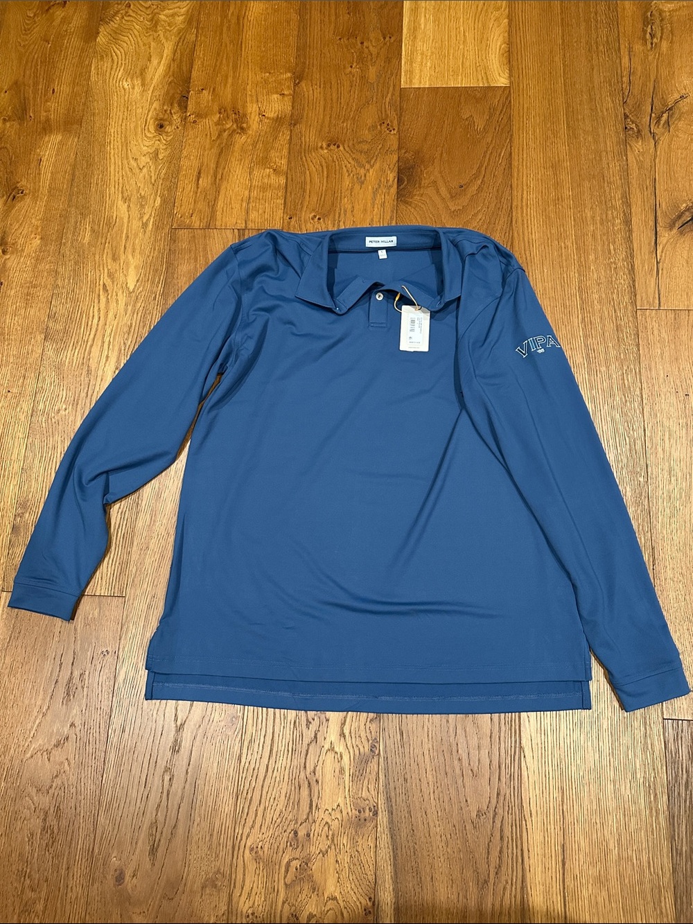 Peter Millar Long Sleeve Polo in Slate Blue